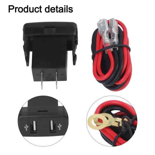 1pc Dual USB 2-Ports Phone Car Charger for Toyota Hilux (2005–2014)