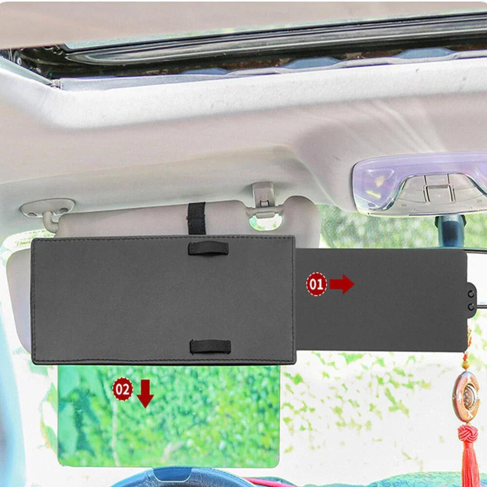 Extendable Black Sun Visor Sunshade for Universal Cars (No Year Specified)