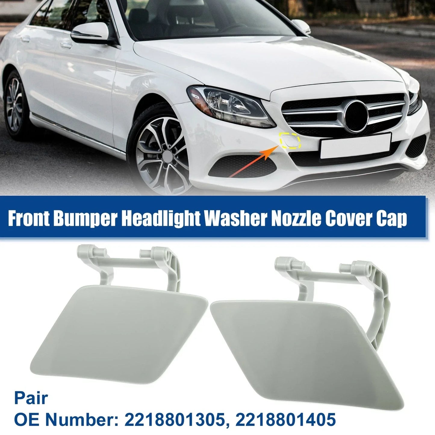 Headlight Washer Nozzle Caps for Mercedes Benz S W221 (2010-2013)