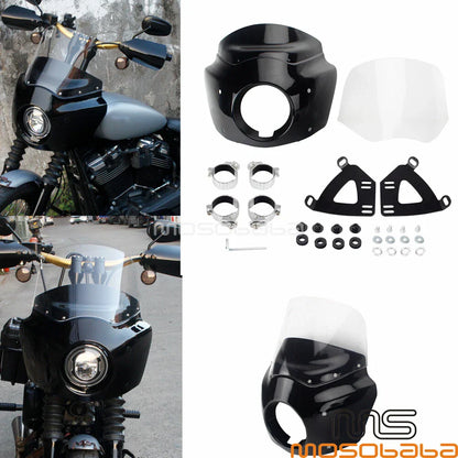 11" Clear Windshield Headlight Fairing for Harley Dyna FXDB FXDSE FXDC (2006-2017)