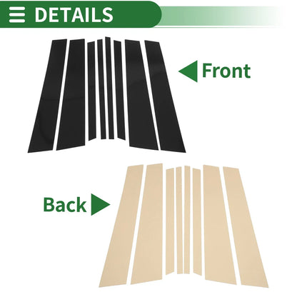 8 Pcs Door Pillar Window Trim for BMW X5 (2019 - 2023) Black