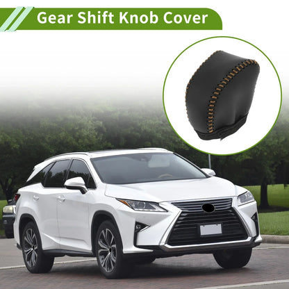 Gear Shift Knob Cover for Lexus NX250 2022-2023 Black Brown Faux Leather