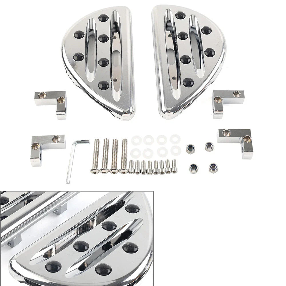 Chrome Rear Passenger Floorboard Foot Pegs for Harley Touring (1993-2023)