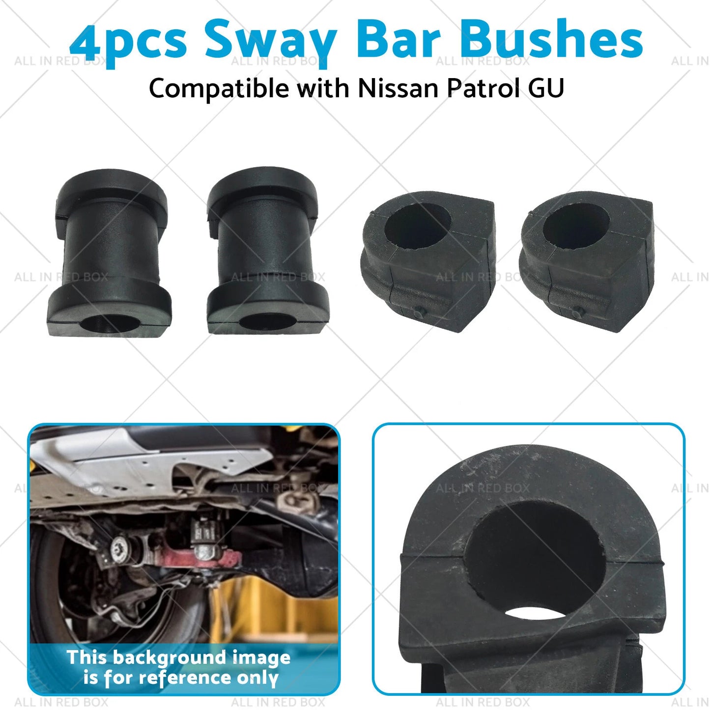 4 x Sway Bar Bushes Rubber for Nissan Patrol GU Y61 (2001-2013)