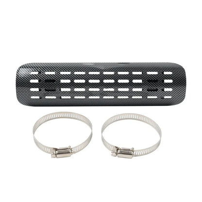 Curved Exhaust Muffler Pipe Heat Shield Cover for Motorcycle - Carbon