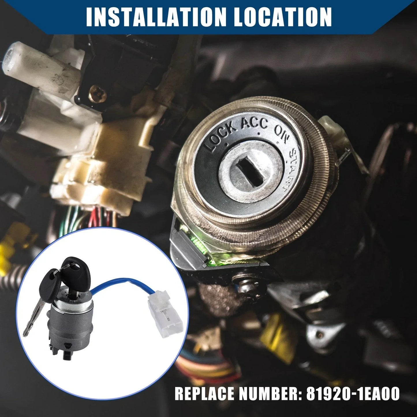 Ignition Switch Lock Cylinder w/ Key for Hyundai Accent (2006-2011)