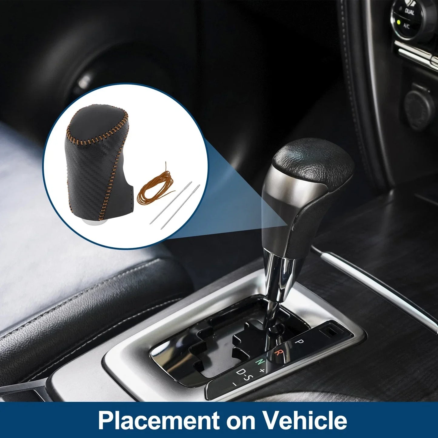 Gear Shift Knob Cover for Chevrolet Equinox Black Carbon Fiber (2010-2017)
