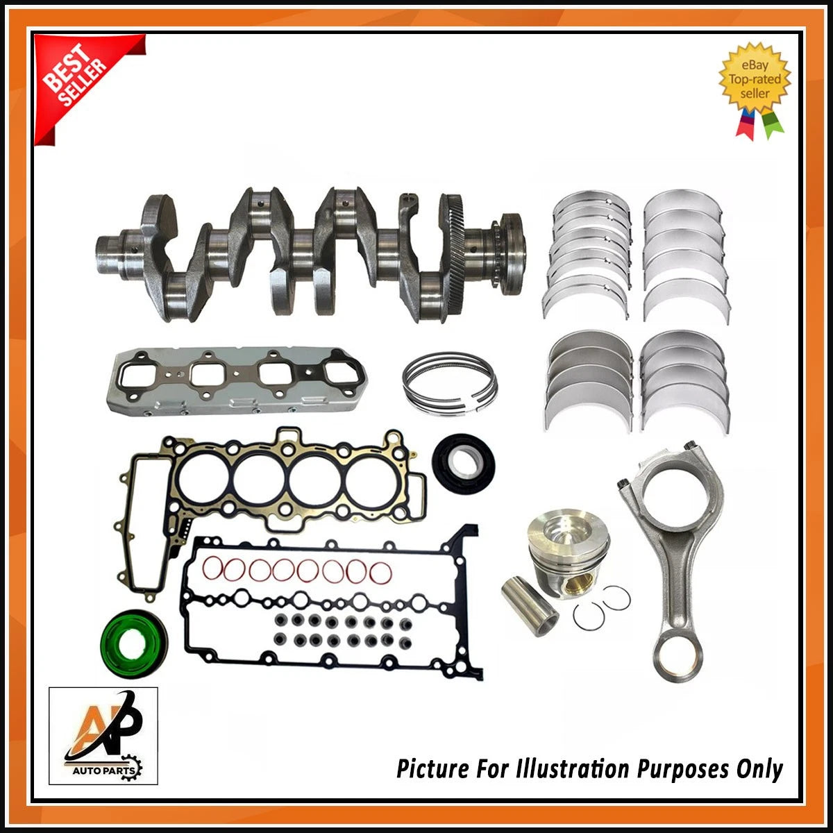 Crankshaft with Engine Rebuild Kit for Land Rover 2.0D 204DTD (2003–2010)