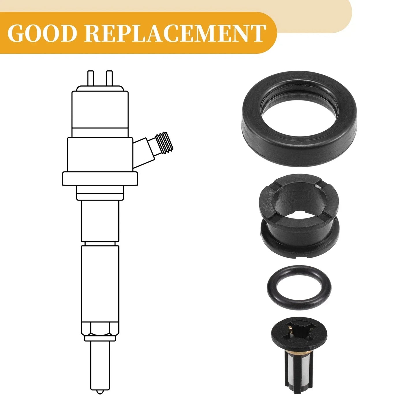 Fuel Injector Seal O Ring 4 x Sets for Honda CRV (1999-2001) NBR Rubber Black