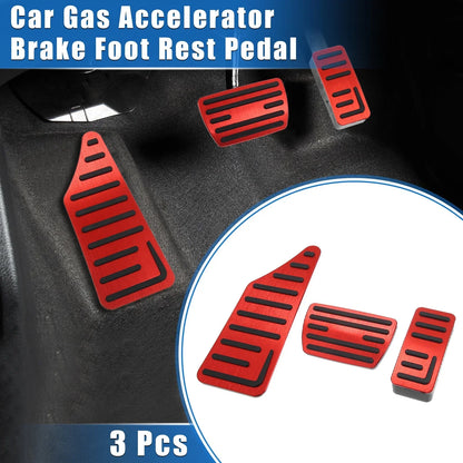 3 Pcs Gas Brake Foot Rest Pedals for Honda HR-V (2021-2023) Red