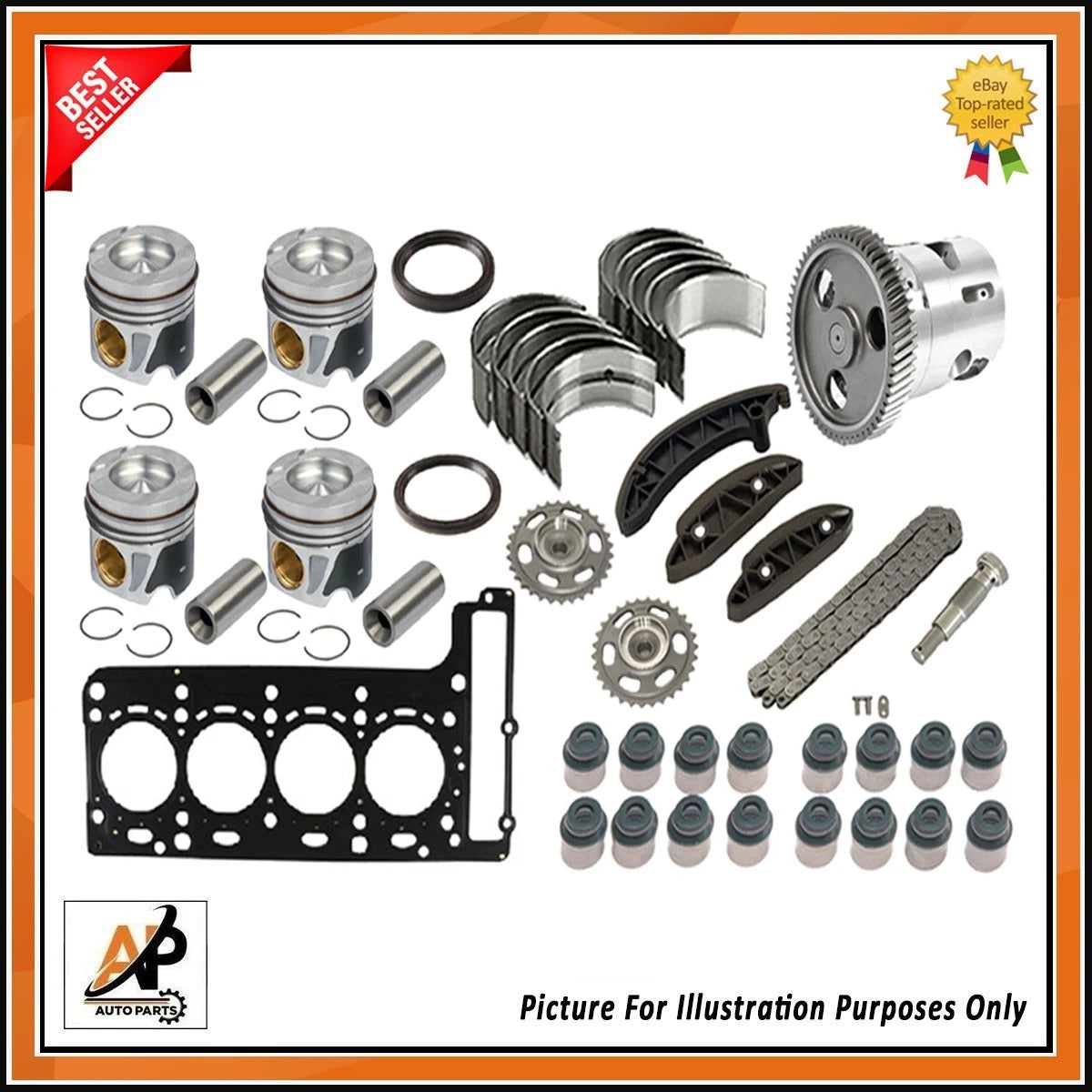 Engine Rebuild Kit with 0.50 Pistons Replacement for Mercedes Sprinter (2010–2018)