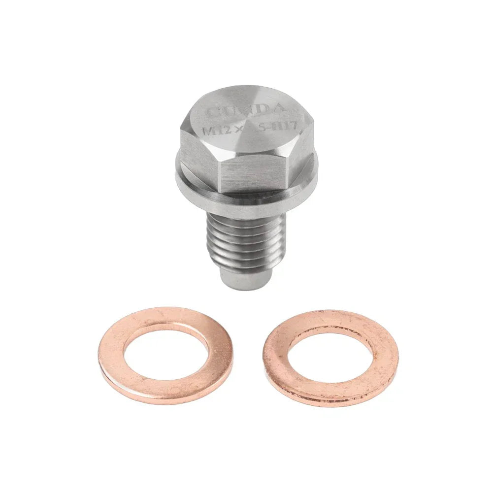 M12x1.5mm Magnetic Oil Pan Drain Plug Bolt & Washer for BMW Benz