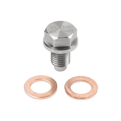 M12x1.5mm Magnetic Oil Pan Drain Plug Bolt & Washer for BMW Benz