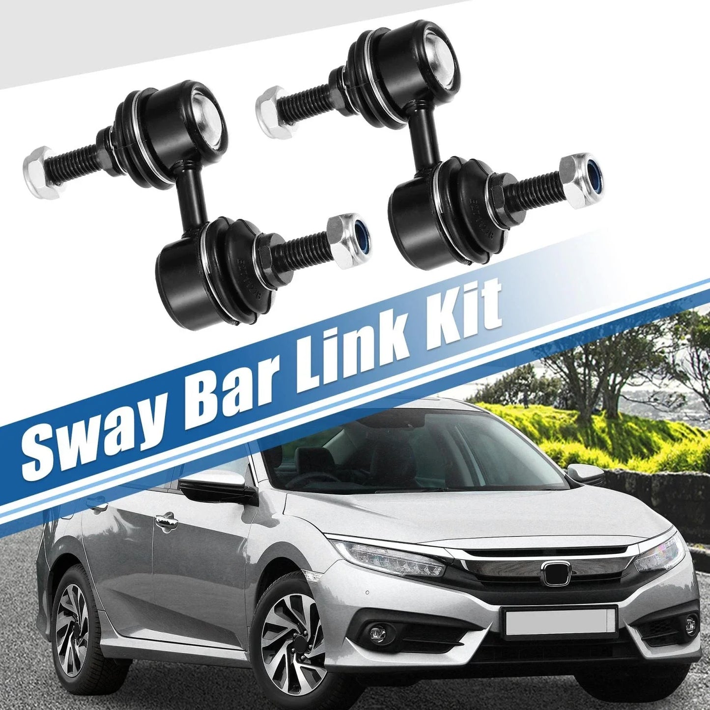 2 x Front Sway Bar Links for Honda 1997-2001 Stabilizer Link Black