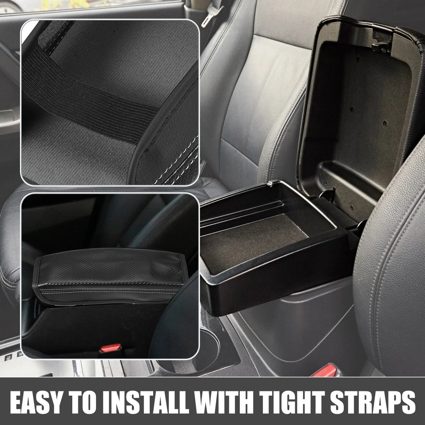 Center Console Cover Pad for Hyundai Tucson 2016-2021 Carbon Fiber Black