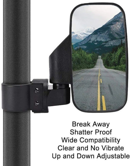1.75" 2" UTV ATV Roll Bar Side Mirrors for Polaris RZR, Yamaha Rhino