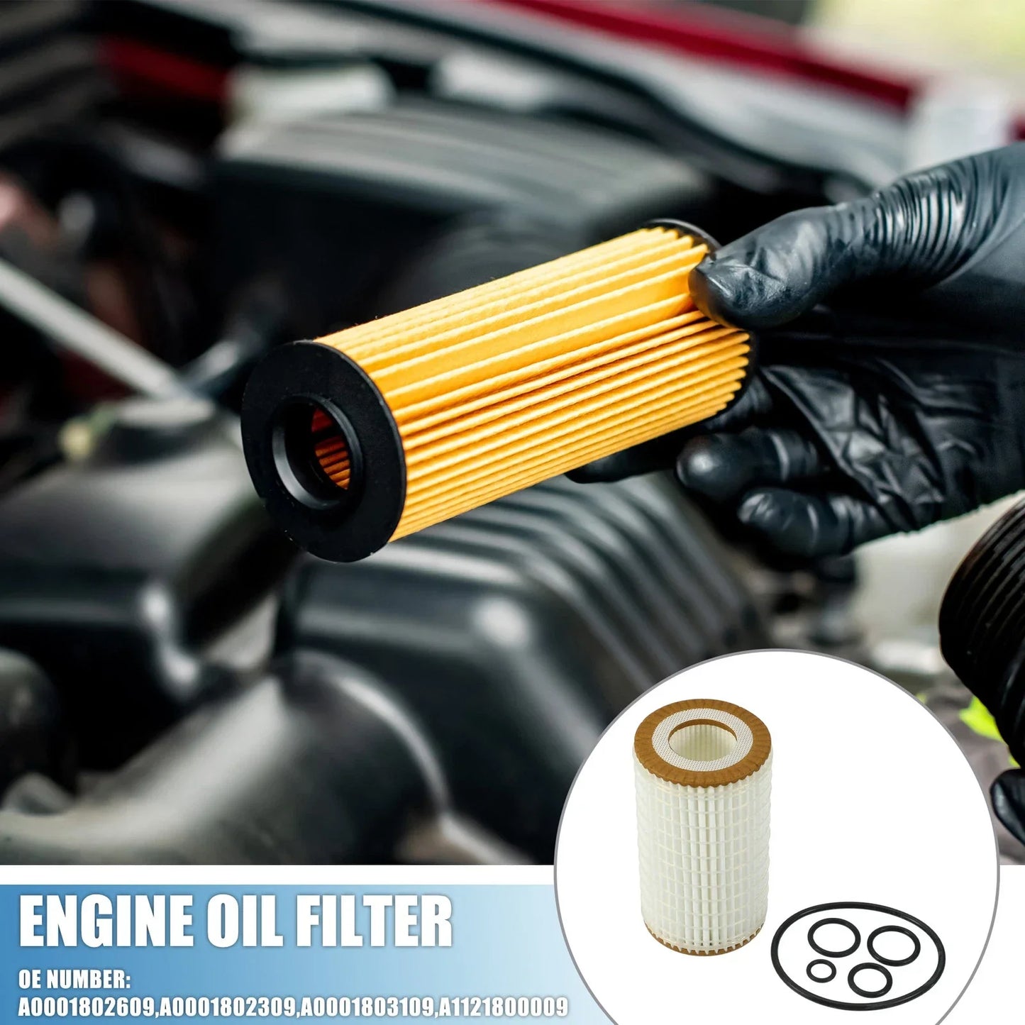 Engine Oil Filter Set for Mercedes (A0001802609, A0001802309)