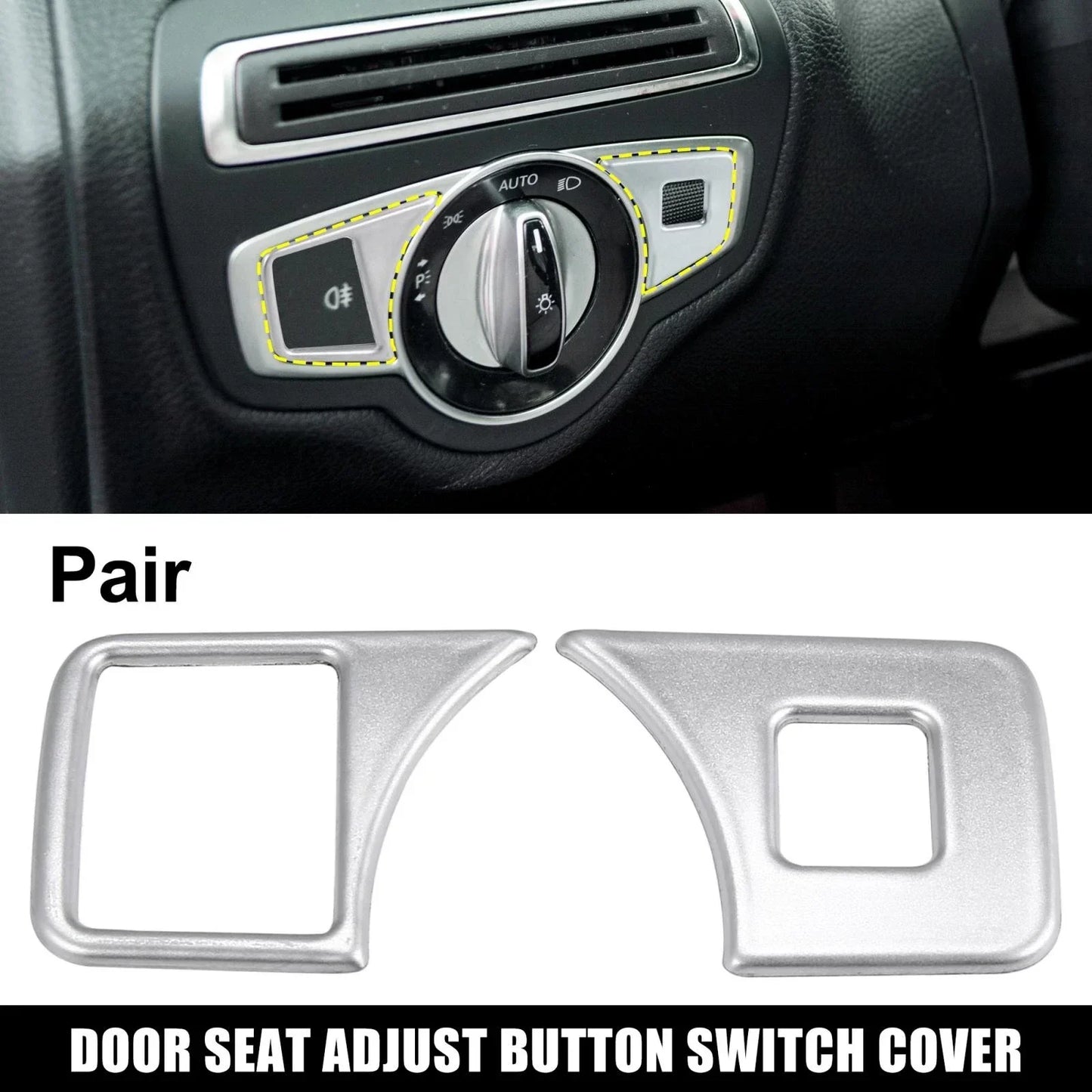 Headlight Switch Button Trim Cover for Mercedes Benz B C Class (2015-2023)