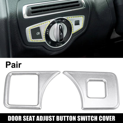 Headlight Switch Button Trim Cover for Mercedes Benz B C Class (2015-2023)