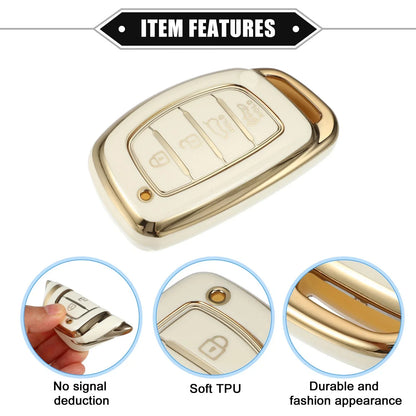 TPU White 4 x Button Remote Keyless Key Fob Cover for Hyundai Elantra Sonata