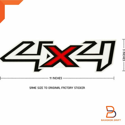 Black Red 4x4 Side Rear Decal Sticker for Ford Ranger (1998-2015)