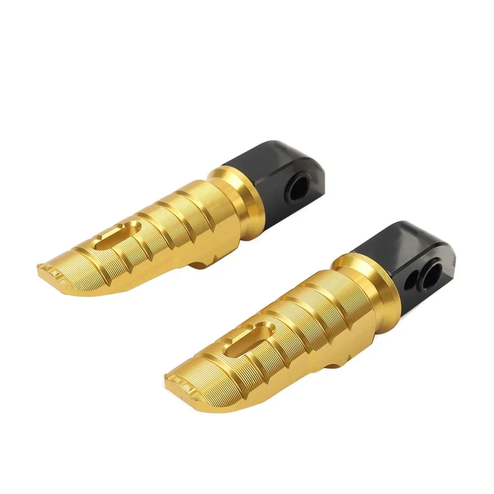 Gold Rear Passenger Foot Pegs for Daytona 660, T100, T120 (2016-2024)