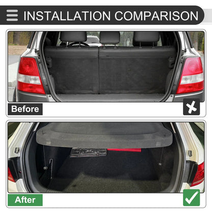 Rear Parcel Shelf Boot Load Cover for Honda Fit (2012-2013) Black