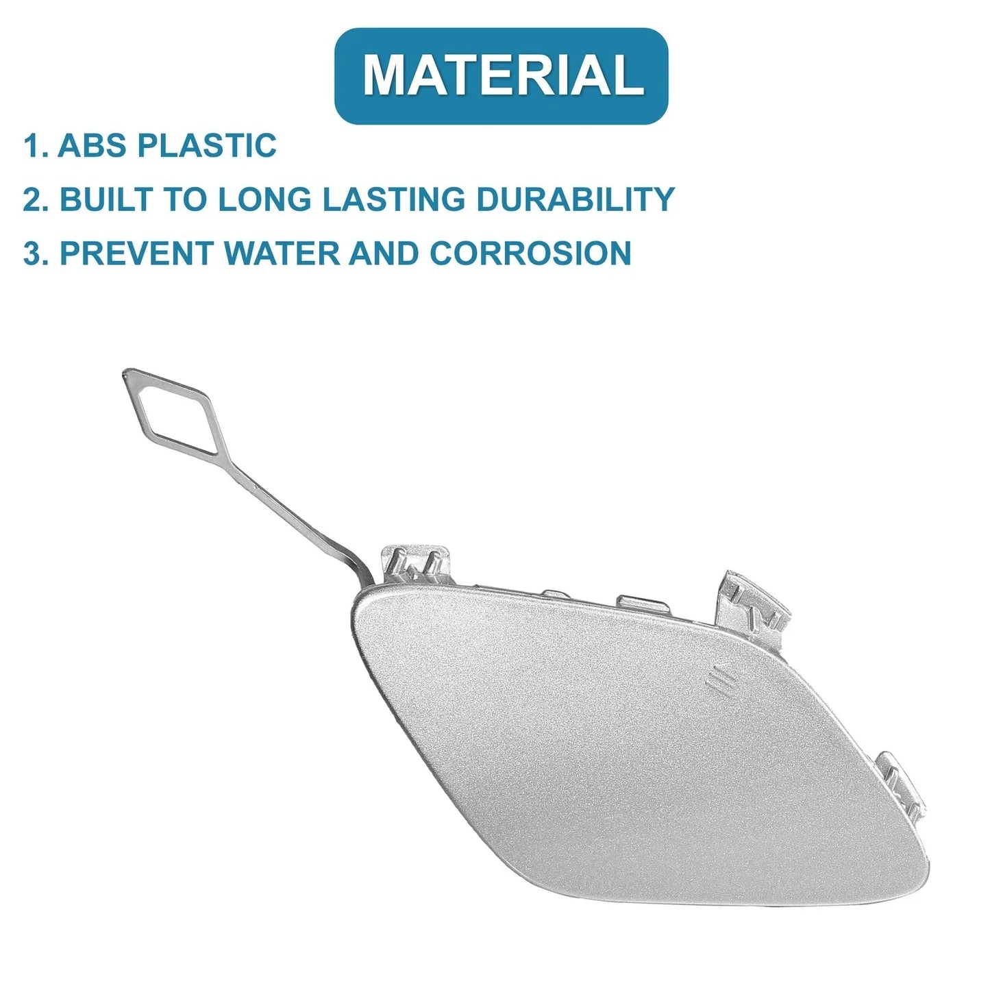 Front Bumper Tow Hook Cover for Mercedes-Benz E250 (2014-2015) Silver Tone