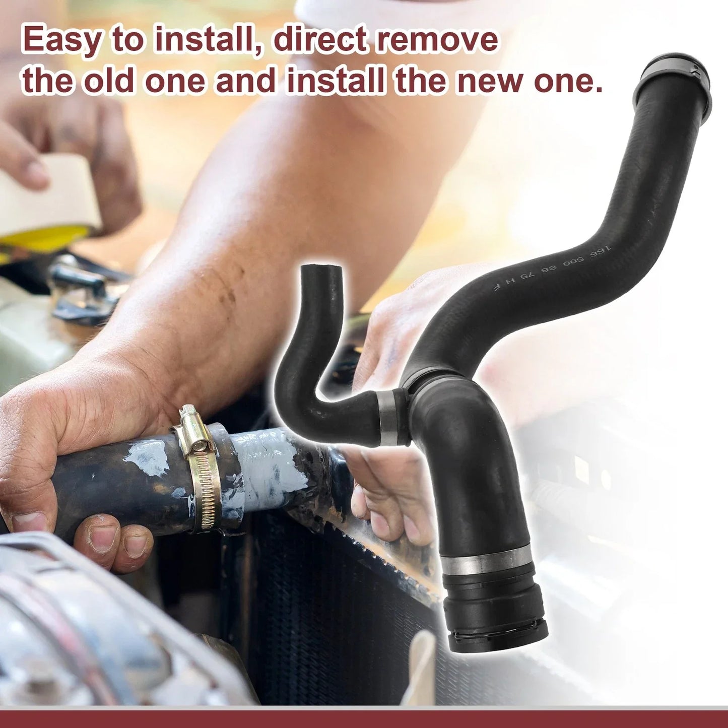 Radiator Coolant Hose for Mercedes-Benz GL450 2015-2016 (A1665008675) Rubber