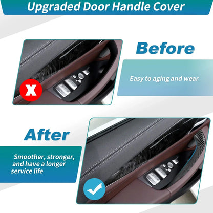 Door Pull Handle Cover for BMW X3 G01 X4 G02 (2019-2023) Carbon Fiber Black