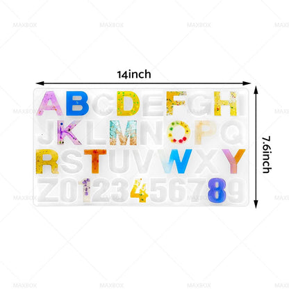 Epoxy Resin Mold Letter Number Silicone Mould for Keychain Tassel Pin Vise