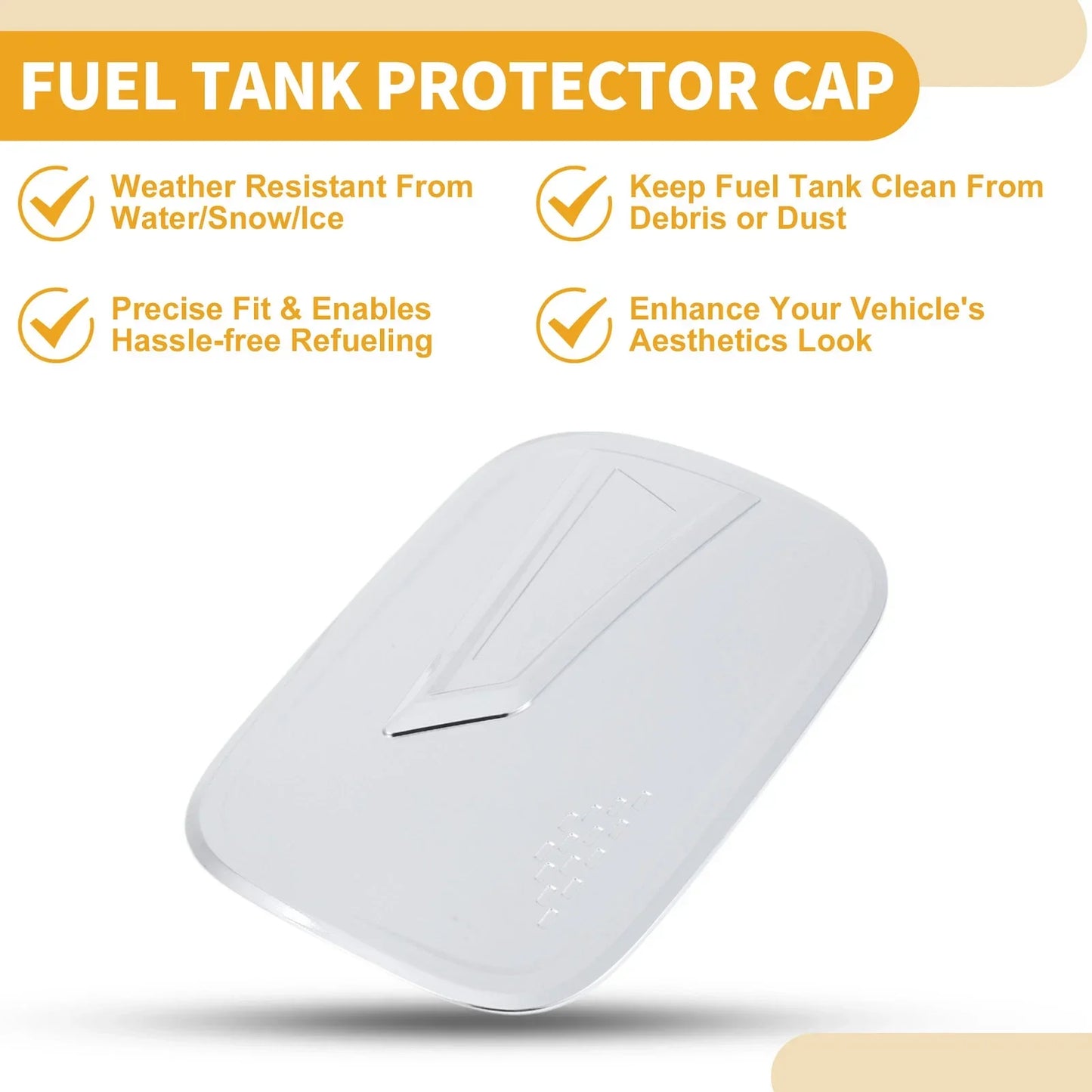 Fuel Tank Door Cap for Honda CRV 2017-2022 Gas Tank Flap Chrome Silver Tone
