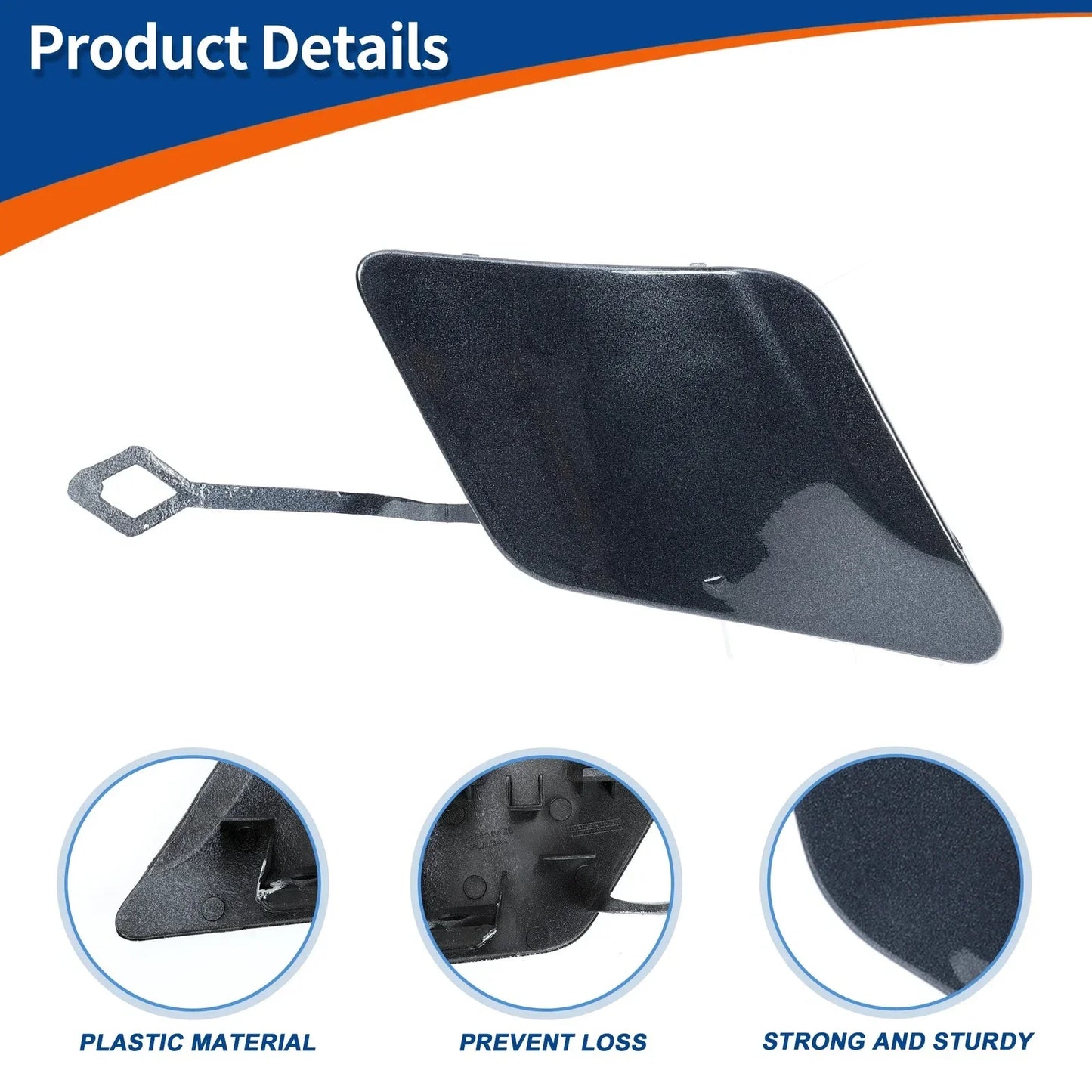 Tow Hook Cover for Mercedes-Benz Front Car Bumper Tenorite Grey (2012-2018)