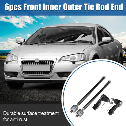 4 x Front Inner Outer Tie Rod End Links Kit for Chrysler 200, Dodge Dart