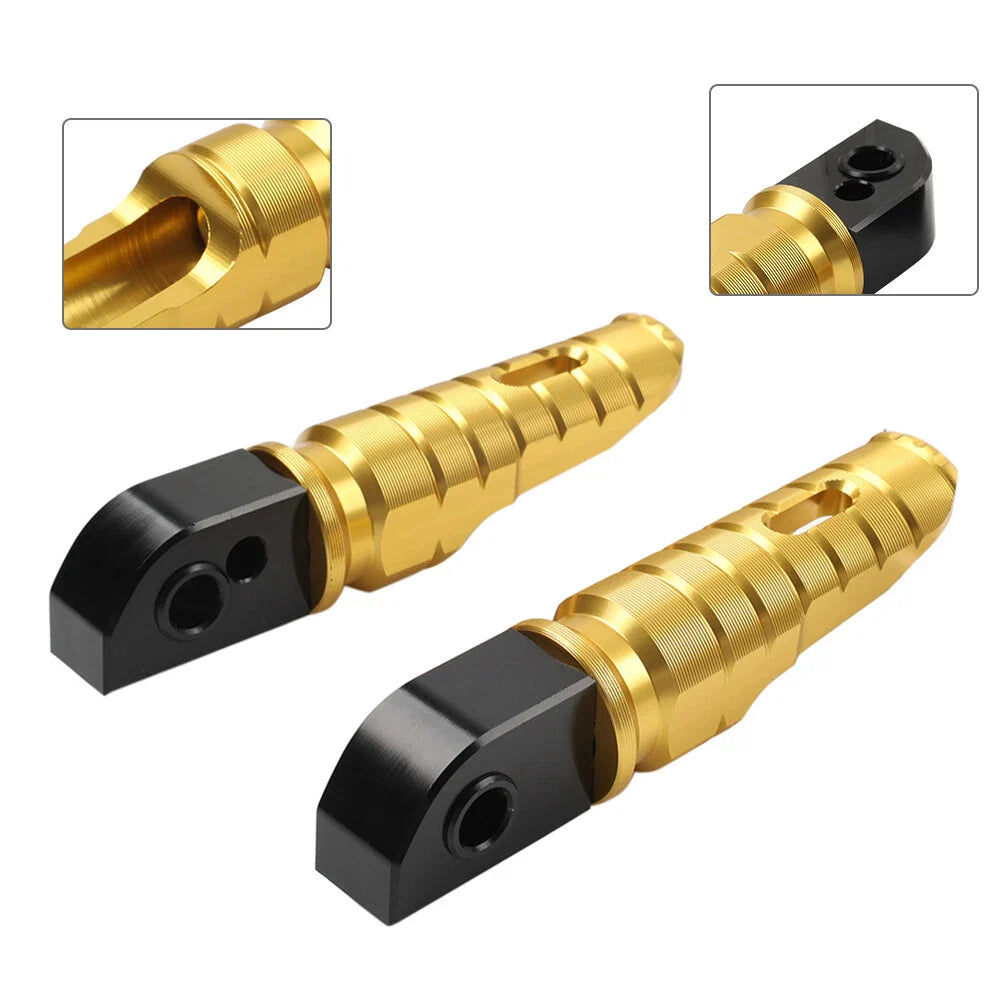Gold Rear Passenger Foot Pegs for Daytona 660, T100 (2018-2024), T120 (2016-2024)