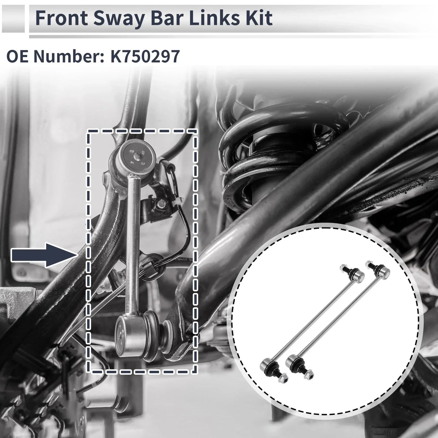 Front Stabilizer Bar Links for Acura RDX (2007-2012) - 2 x No Bushing