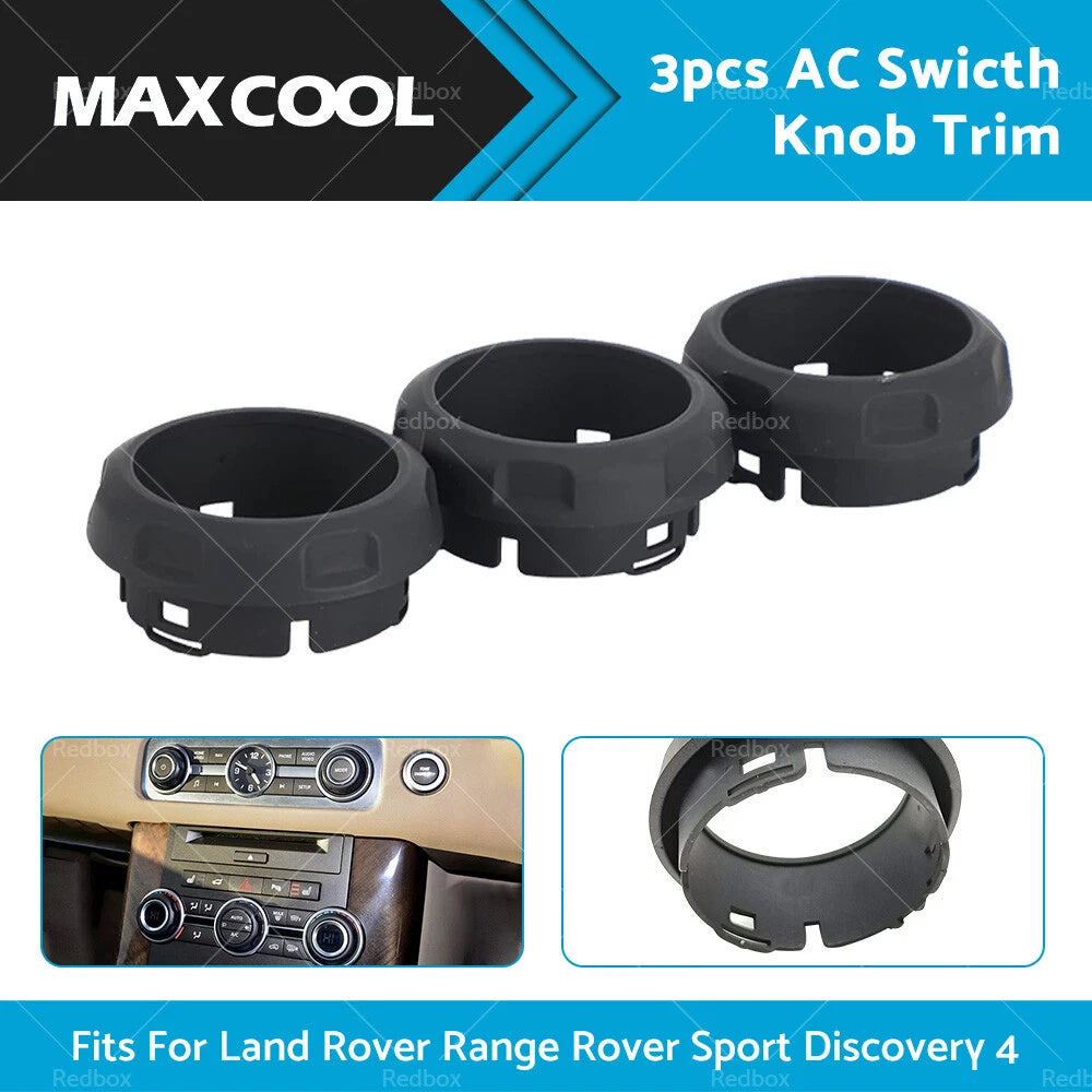 3 x AC Switch Knob Trim for Land Rover Discovery 4, Range Rover Sport (2010-2016)