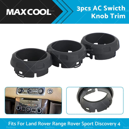 3 x AC Switch Knob Trim for Land Rover Discovery 4, Range Rover Sport (2010-2016)