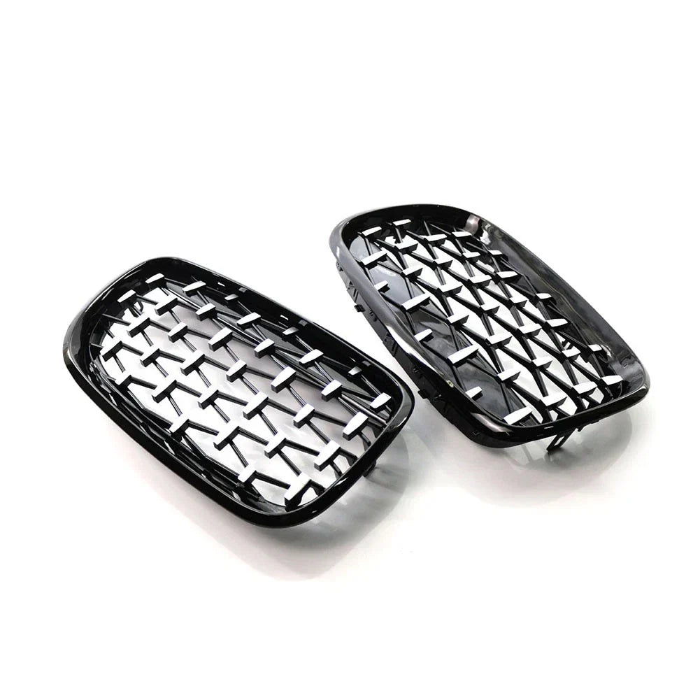Black & Chrome Front Bumper Kidney Grille for BMW X5 E70, X6 E71 (2007-2013)