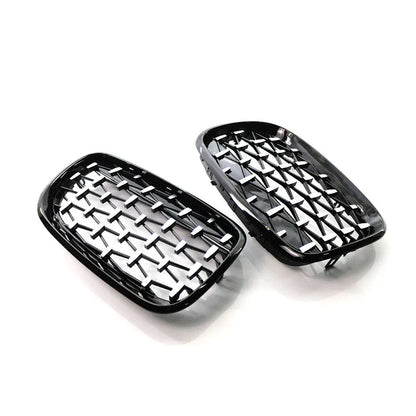 Black & Chrome Front Bumper Kidney Grille for BMW X5 E70, X6 E71 (2007-2013)