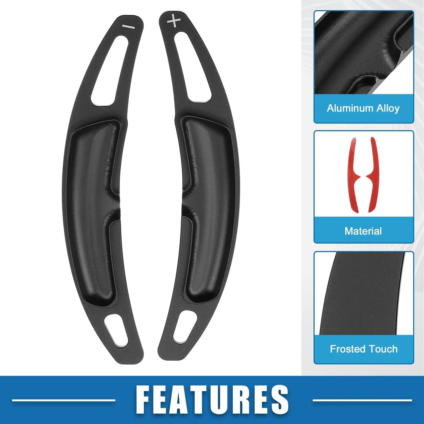 Steering Wheel Shift Paddle Covers for Porsche Cayenne Black (Set of 2)