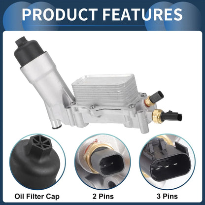 Engine Oil Cooler Filter Housing Set with Gaskets for Chrysler 200 (2011-2014)