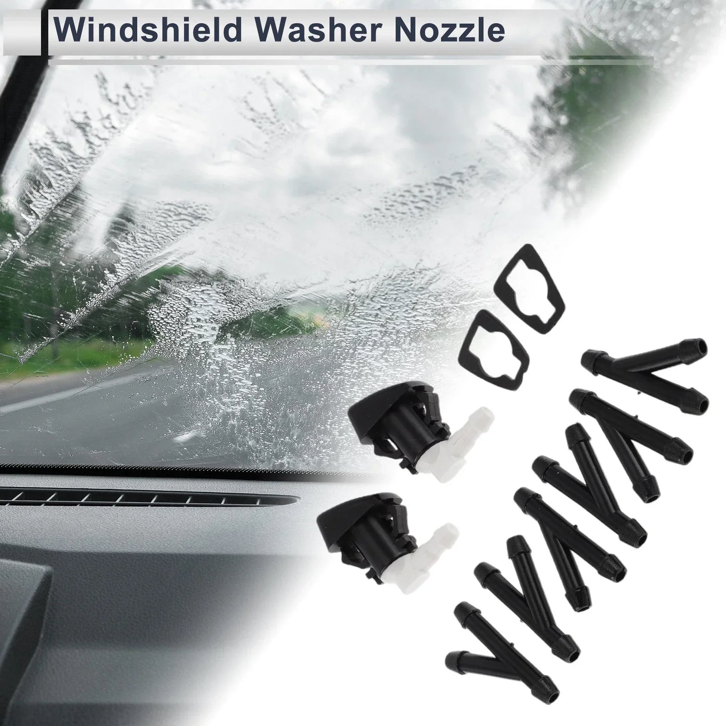 Washer Nozzle & 6 x Hose Connectors for Dodge (2011-2023)