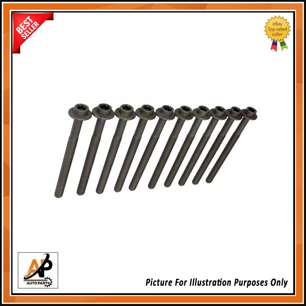 Head Bolt Set of 10 OEM Replacement for Land Rover Range Rover 2.0D (2014–2017)