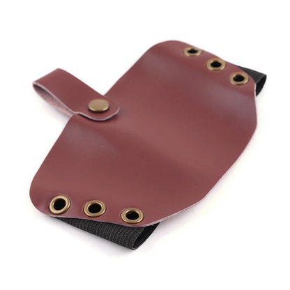 Leather Shifter Cover Boot for Motorcycle Gear Pedal - Wine Red