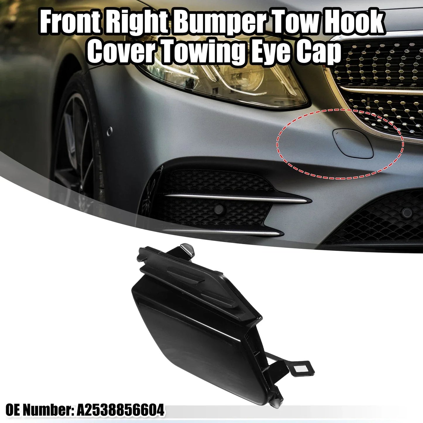 Front Right Bumper Tow Hook Cover for Mercedes-Benz GLC 43 AMG (2016-2023)