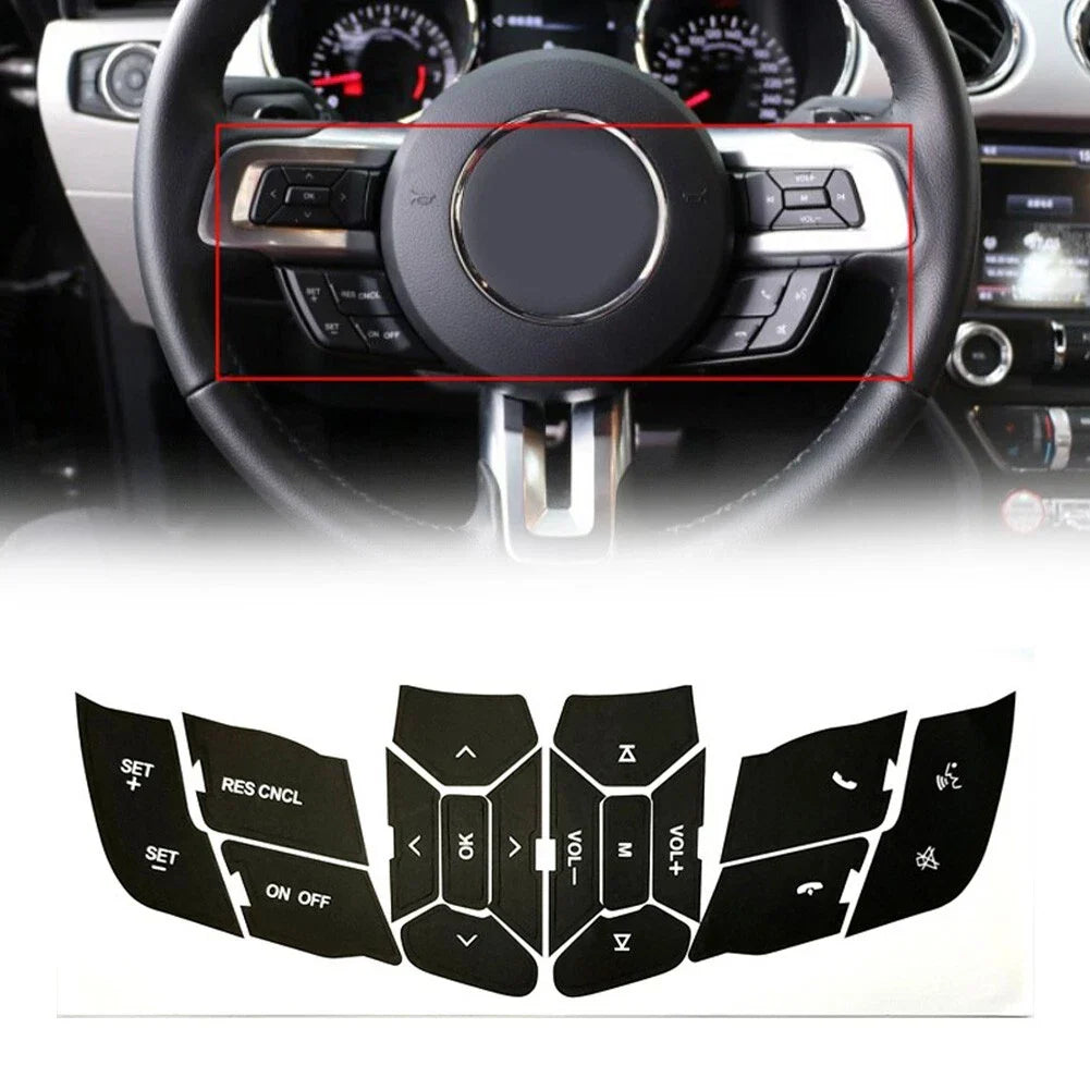 Steering Wheel Button Repair Decals Stickers for Mustang (2015–2018)