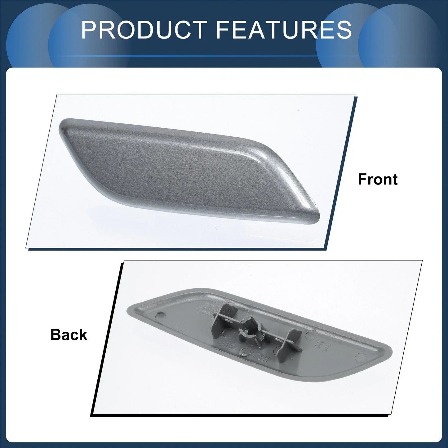 Front Right Washer Nozzle Cover for Honda Accord VIII 2011-2013 Dark Gray 1 x