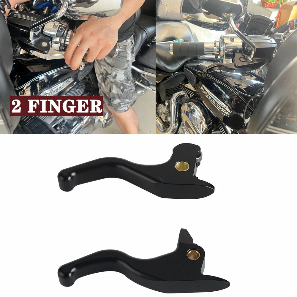 Black Brake Clutch Hand Levers Kit for Harley Softail Fat Boy (2016)