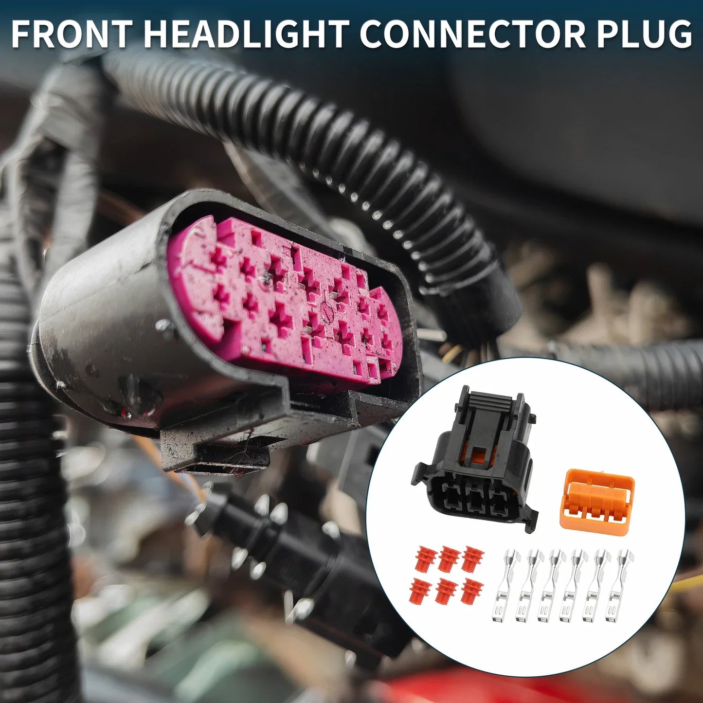 6 Pin Front Headlight Connector Plug for Hyundai Models
